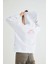 Lisanslı Baskılı Kapüşonlu Oversize Sweatshirt 2