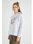 Lisanslı Baskılı Kapüşonlu Oversize Sweatshirt 4