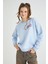 Lisanslı Baskılı Kalın Mavi Sweatshirt 2