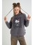 Lisanslı Baskılı Kapüşonlu Kalın Fit Sweatshirt 2