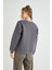 Lisanslı Baskılı Kalın Oversize Fit Gri Sweatshirt 3