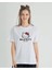 Lisanslı Baskılı Basic Beyaz T-Shirt Relaxed Kalıp 1