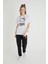 Lisanslı Baskılı Basic Beyaz T-Shirt Kalıp Pamuk 3