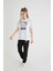 Lisanslı Baskılı Basic Beyaz T-Shirt Kalıp Pamuk 4