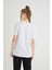 Lisanslı Baskılı Basic Beyaz T-Shirt Kalıp Pamuk 5