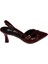 Yazkış Kadın Gümüş Saten Bordo Rugan Üstü Toklaı Burnu Sivri 7cm Ince Topuklu Stiletto Ayakkabı 2