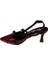 Yazkış Kadın Gümüş Saten Bordo Rugan Üstü Toklaı Burnu Sivri 7cm Ince Topuklu Stiletto Ayakkabı 3