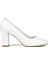 Kadın Beyaz Topuklu Deri Klasik Ayakkabı 1