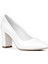 Kadın Beyaz Topuklu Deri Klasik Ayakkabı 3