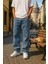 Baggy Mavi Renk Rahat Kesim Erkek Jeans Pantolon 1
