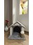 Deluxe Kedi Evi Kulak Figürlü Oyun Evi Tırmalama Pufu Ahşap Gövde Havlu Kaplama 2