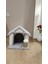 Deluxe Kedi Evi Kulak Figürlü Oyun Evi Tırmalama Pufu Ahşap Gövde Havlu Kaplama 4