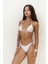 Mutia Bağcıklı Parlak Beyaz Bikini Üstü 3
