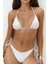 Mutia Bağcıklı Parlak Beyaz Bikini Üstü 4
