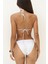 Mutia Bağcıklı Parlak Beyaz Bikini Üstü 5