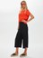 Resort Delik Işi Nakış Detaylı Viskon Keten Wide Leg Fit Pantolon S25PNT046 2