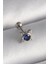 Çelik Gümüş Renk Mavi Zirkon Taşlı Tragus Piercing 1