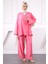 Pembe Kimono Modal Pantolonlu Takım 2