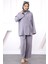 Gri Kimono Modal Pantolonlu Takım 1
