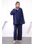 Lacivert Kimono Modal Pantolonlu Takım 1