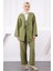 Haki Kimono Pantolonlu Modal Takım 1
