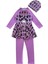 Kız Çocuk Mor Renk Kuromi Desenli Uzun Kollu ve Boneli Tulum Mayo 1