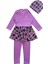 Kız Çocuk Mor Renk Kuromi Desenli Uzun Kollu ve Boneli Tulum Mayo 3