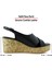 Serie Siyah Hakiki Dana Derisi Delik Detaylı Mantar Taban Görünümlü Dolgu Topuklu Slingback Sandalet 2