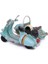 Dekoratif Metal Scooter Sepetli Vintage Biblo Ev Ofis Hediyelik 4
