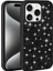 Apple iPhone 15 Pro Kılıf Parlak Taşlı Tasarım Fzd Pırlanta Kapak-Siyah 3