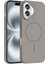 iPhone 16 Kılıf Magsafe Şarj Özellikli Fzd Ruby Silikon Kapak - Gri 1