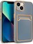 Apple iPhone 13 Kılıf Btbm Bark Kartlıklı Kapak-Mavi 1