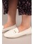 Riva Kare Tokalı Loafer Beyaz 5