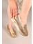 Joyra Lazerli Taşlı Bağcıksız Sneakers Gold 5