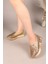 Joyra Lazerli Taşlı Bağcıksız Sneakers Gold 9