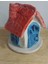 Seramik Altlıklı Mumluk El Yapım 12X11CM Kırmızı Mavi Beyaz Obje 1 Adet 3