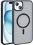 Apple iPhone 15 Kılıf Magsafe Şarj Özellikli Mat Arka Yüzey Klfs Sio Kapak-Siyah 1