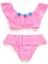 Kız Çocuk Volanlı Aksesuarlı Açık Pembe Bikini Takımı 1