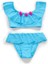 Kız Çocuk Volanlı Aksesuarlı Mavi Bikini Takımı 1