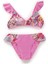 Kız Çocuk Parlak Desenli Volanlı Bikini Takımı 1