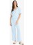 Yeni Sezon Regular Fit Pijama Takımı Kısa Kollu V Yaka Pijama Üstü Esnek Belli Uzun Pijama Altı-Fall In Love 2