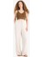 Yeni Sezon Wide Leg Cepli Yüksek Bel Standart Boy Keten Karışımlı Pantolon 3
