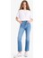 Yeni Sezon Crop Flare Fit Yüksek Bel Bilek Boy Jean Yıkamalı Pantolon 3