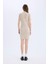 Yeni Sezon Coool Bodycon Vücudu Saran Bisiklet Yaka Fitilli Kaşkorse Kısa Kollu Mini Elbise 5