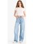 Yeni Sezon Wide Leg Bağcıklı Bel Uzun Jean Yıkamalı Pantolon 2