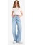 Yeni Sezon Wide Leg Bağcıklı Bel Uzun Jean Yıkamalı Pantolon 3