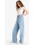 Yeni Sezon Wide Leg Bağcıklı Bel Uzun Jean Yıkamalı Pantolon 4