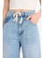 Yeni Sezon Wide Leg Bağcıklı Bel Uzun Jean Yıkamalı Pantolon 5