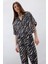 Yeni Sezon loose Fit Zebra Desenli Modal Kısa Kollu Gömlek 1