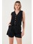 Pamuk ve Keten Karışımlı Slim Fit Yelek Şort Takım Bayan Takım 5866118 4